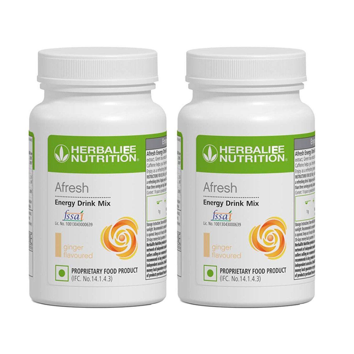 Herbalife Afresh Energy Drink Mix 50g Ginger Pack Of 2