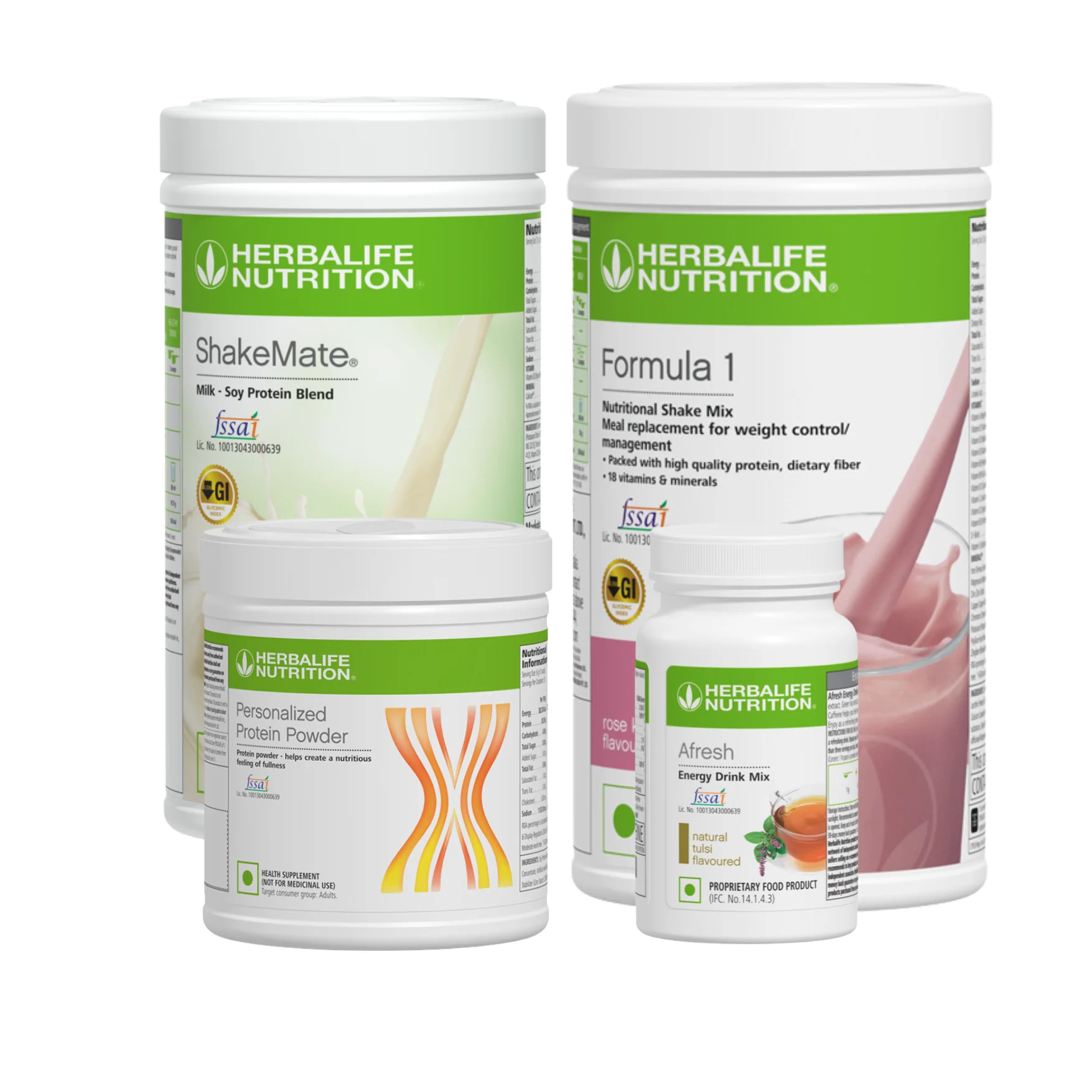 Herbalife Formula 1 Rose Kheer Nutritional Shake, Shakemate, 200g Protein Powder, and Afresh  Tusli