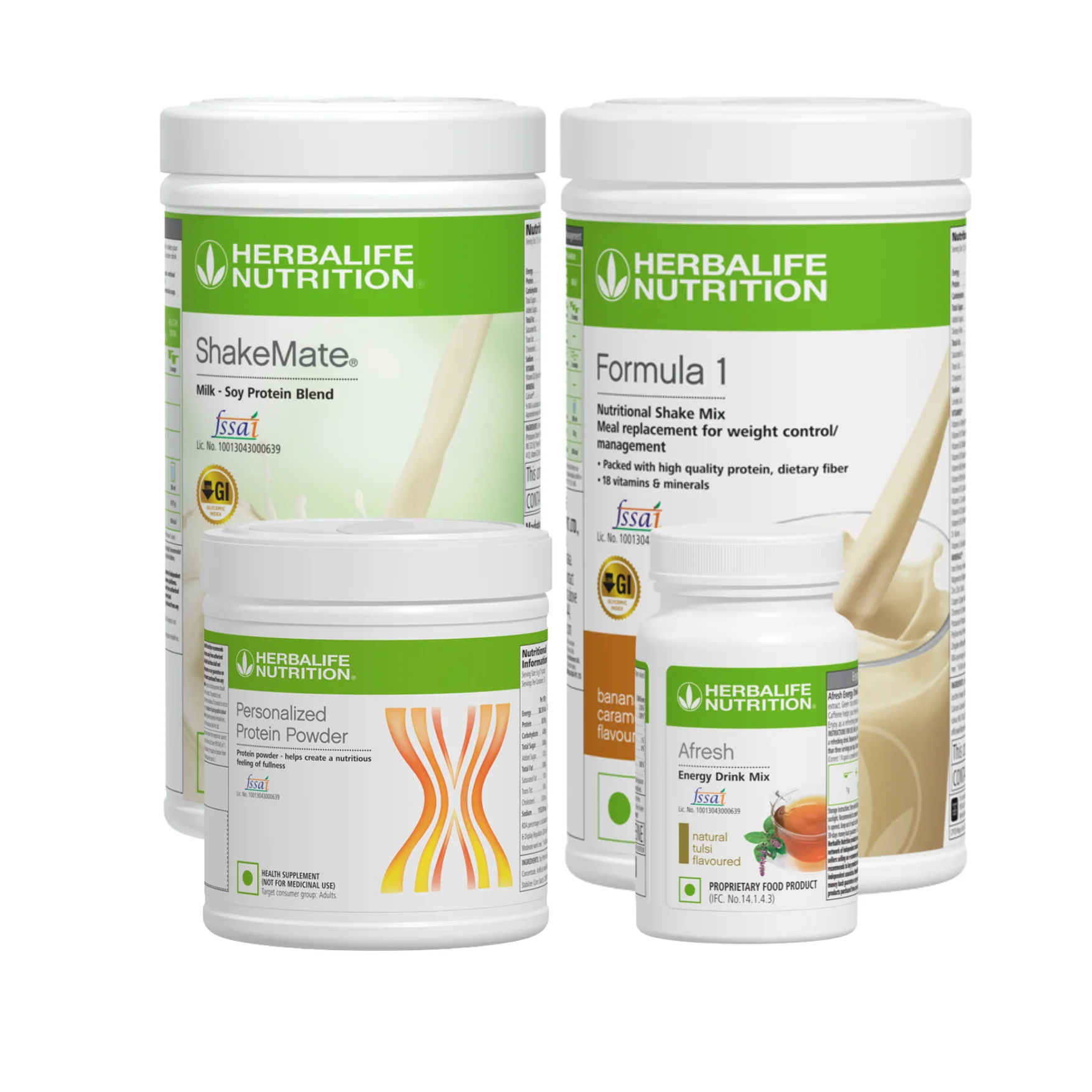 Herbalife Formula 1 Banana Caramel Nutritional Shake, Shakemate, 200g Protein Powder, and Afresh